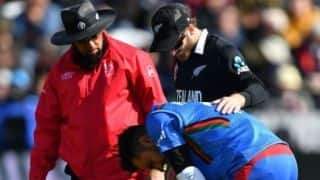 NZ vs AFG: सिर पर गेंद लगने से सुन्न हुआ राशिद का दिमाग, नहीं मिली फील्डिंग की इजाजत